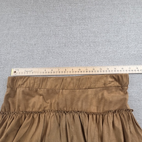Chelsea & Theodore Faux Suede Tiered Maxi Skirt Women's Lrg Western Cottagecore - Picture 5 of 6
